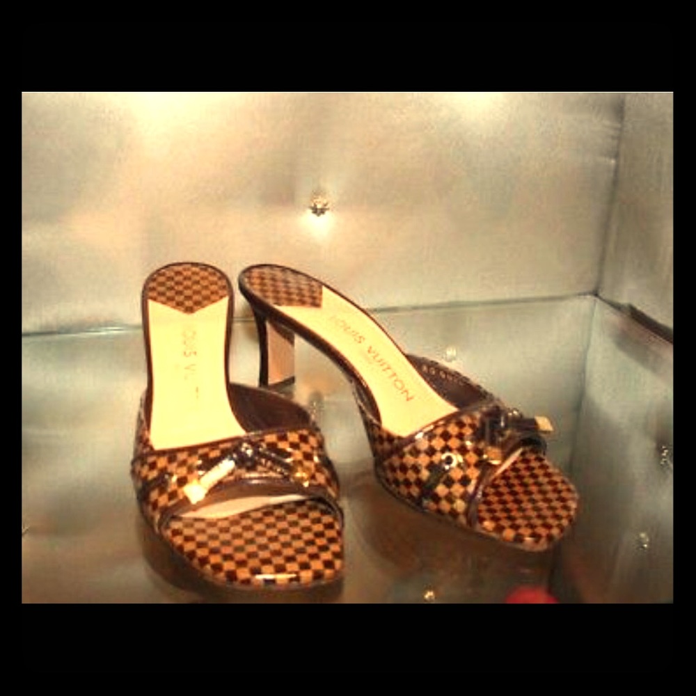 Louis Vuitton Damier Patent Mule